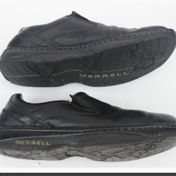 Men's MERRELL Casual Shoes Black Leather Size 11.5 - Picture 6 of 16